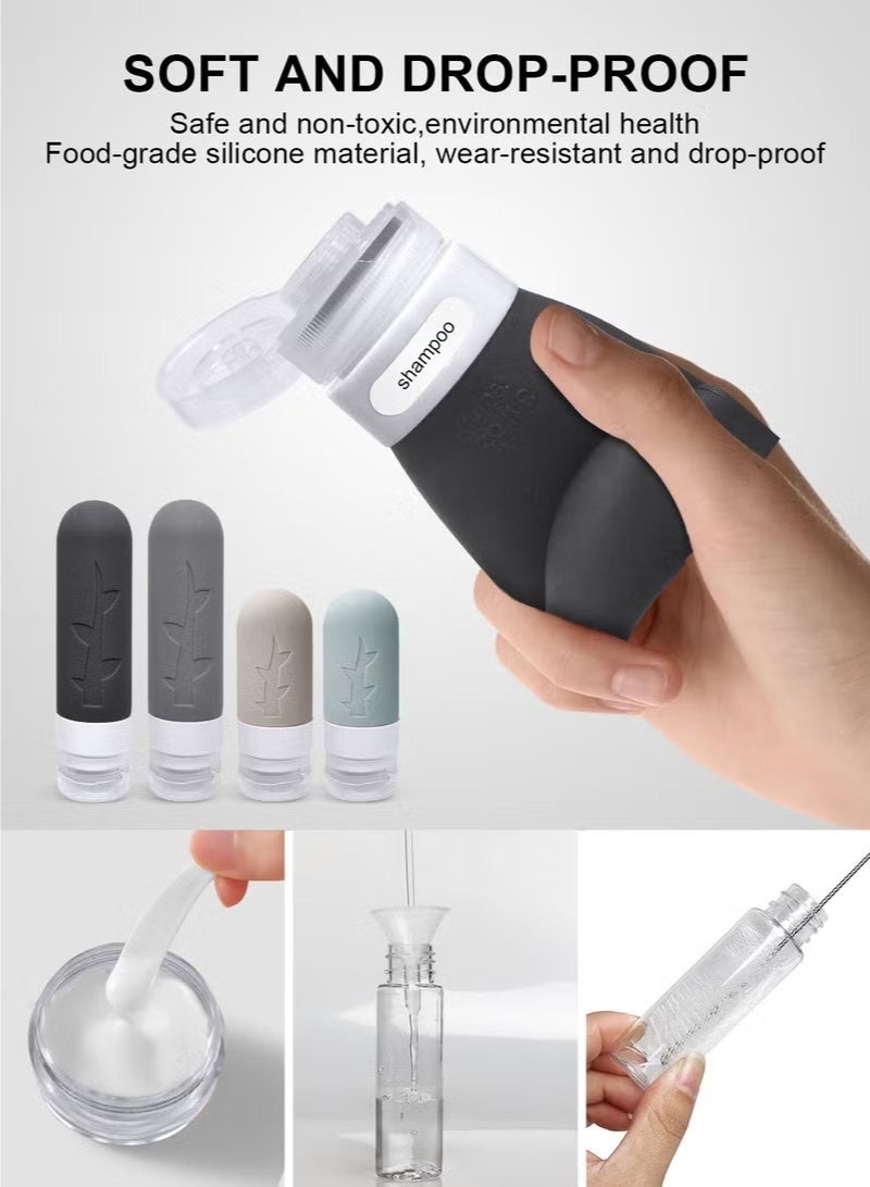 19pack Travel Bottles for Toiletries,TSA Approved Silicone Travel Containers jar for Toiletries,Leak Proof Refillable Liqus Shampoo And Conditioner Travel Essentials toiletry Bottles - Image 4